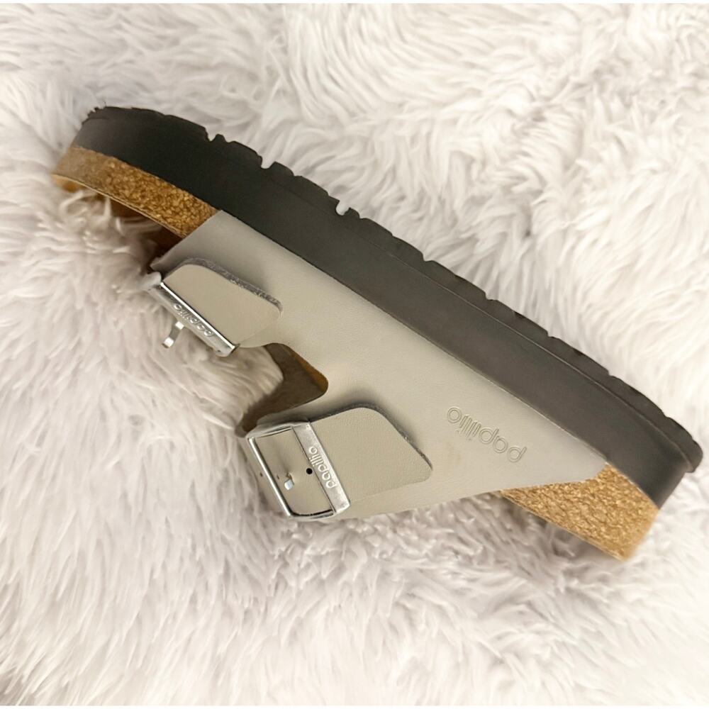 BIRKENSTOCK | Slide Sandals Arizona Flex Platform "Stone Coin" Gray Vegan | 38 - Picture 3 of 9